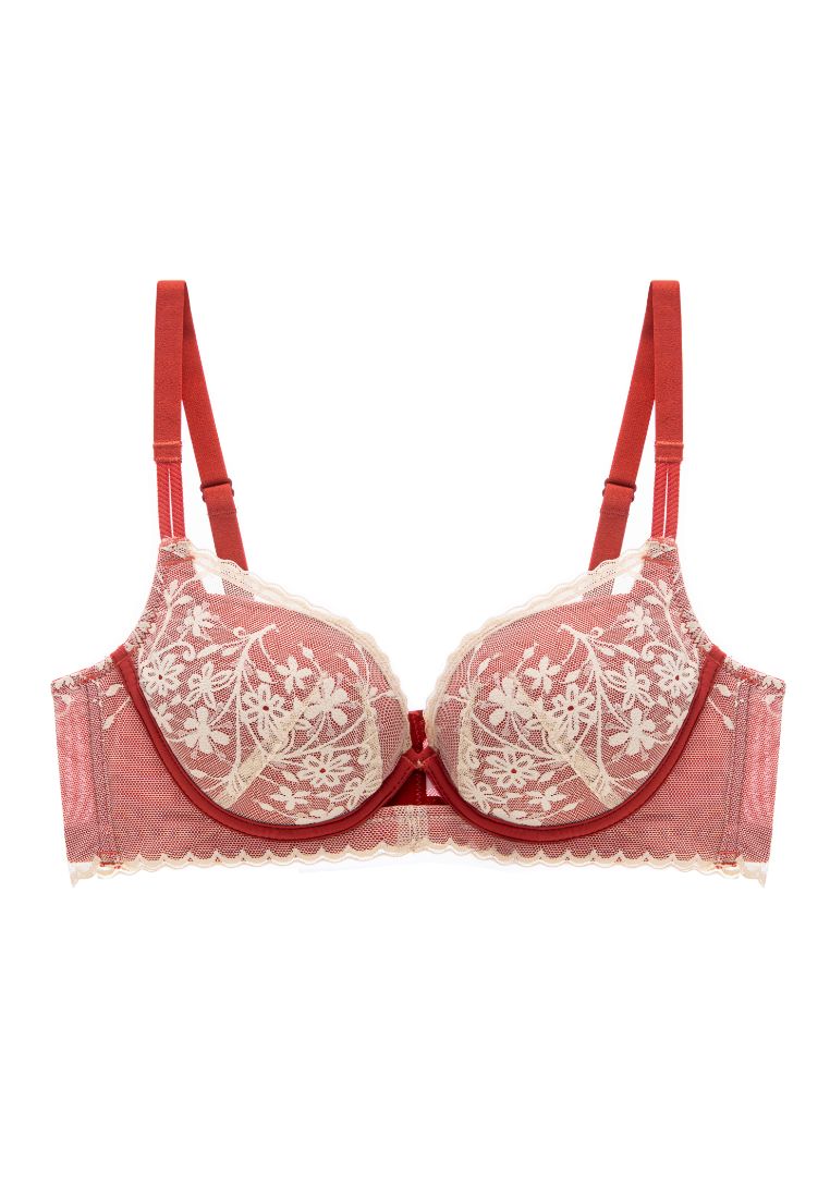 Floral Dream Lace Push Up Bra Magenta 32D by Perry Ellis