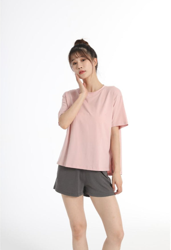 Honey Pink Loungewear Tee and Shorts Set