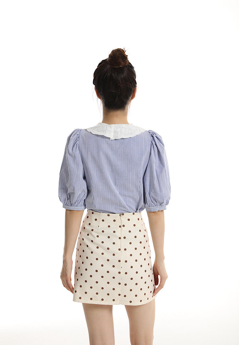 Tyra Cotton Shirt with Lace Collar