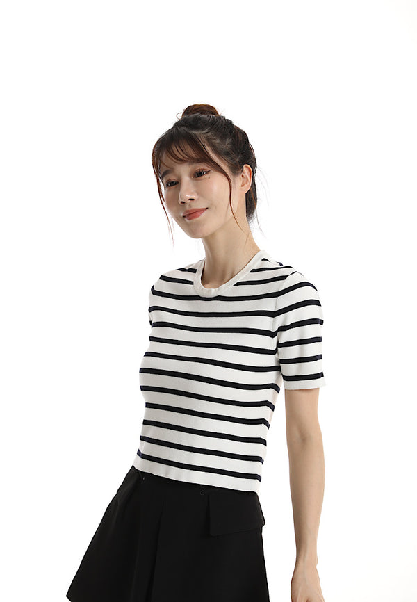 Tini Striped Knitted Tee