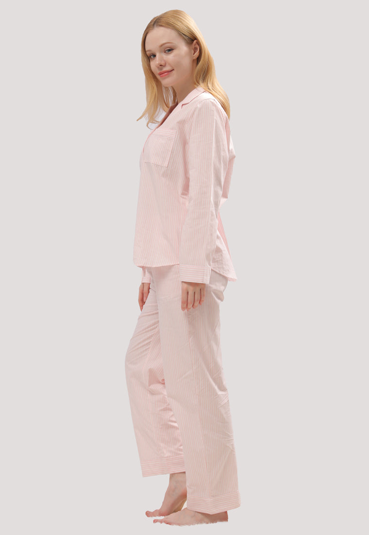 Clea Striped Cotton Pajama Set