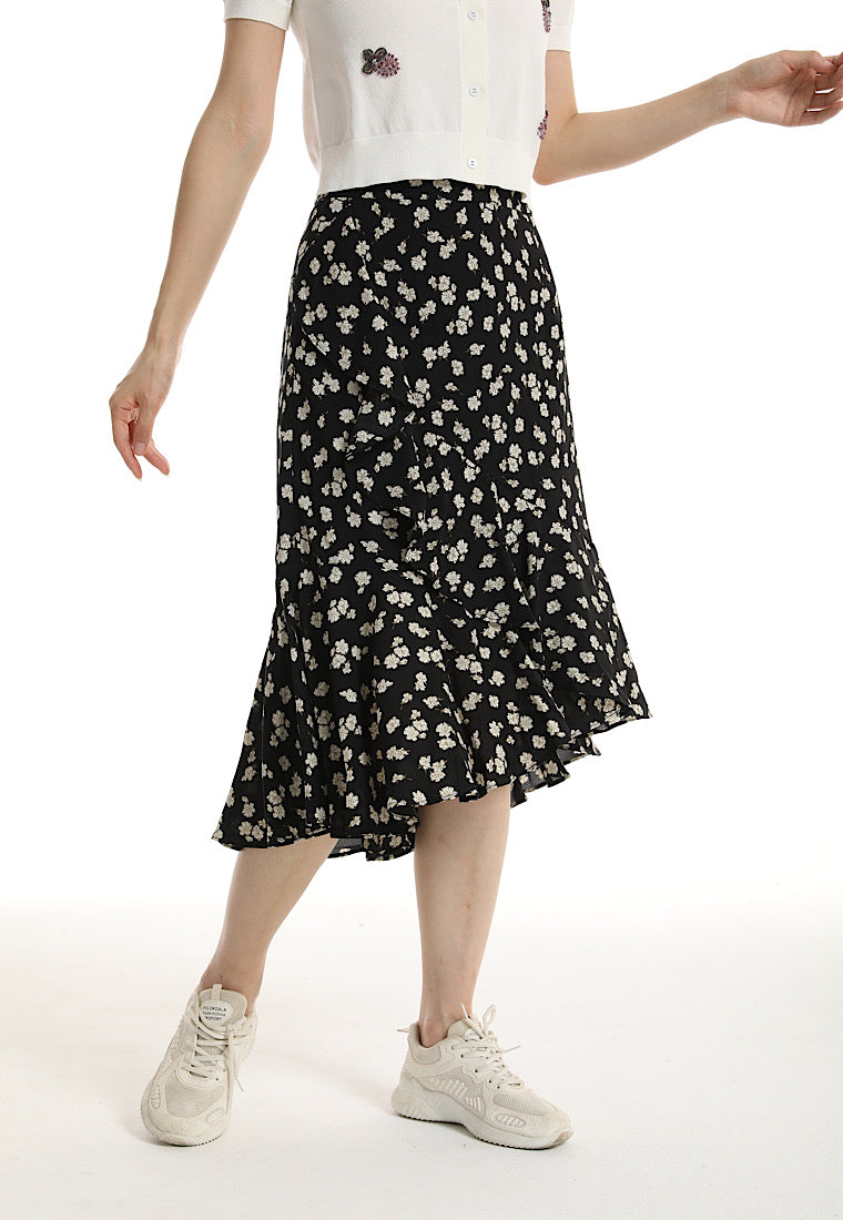 Tania Midi Skirt with Ruffle