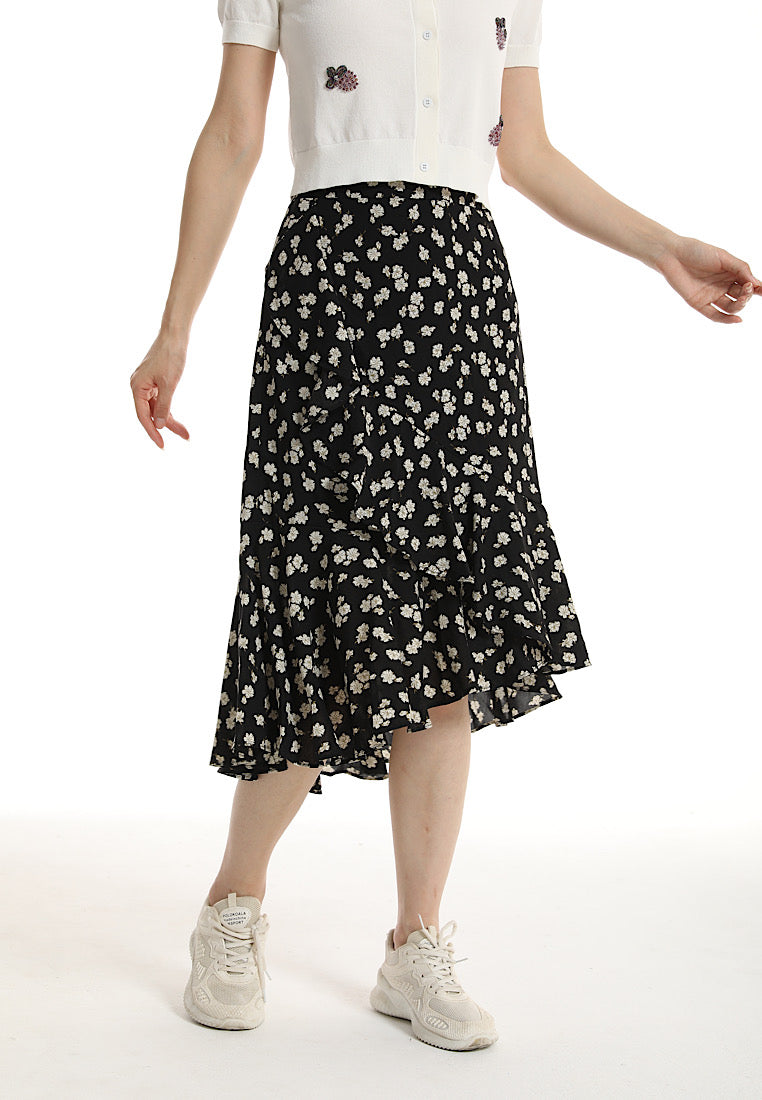 Tania Midi Skirt with Ruffle