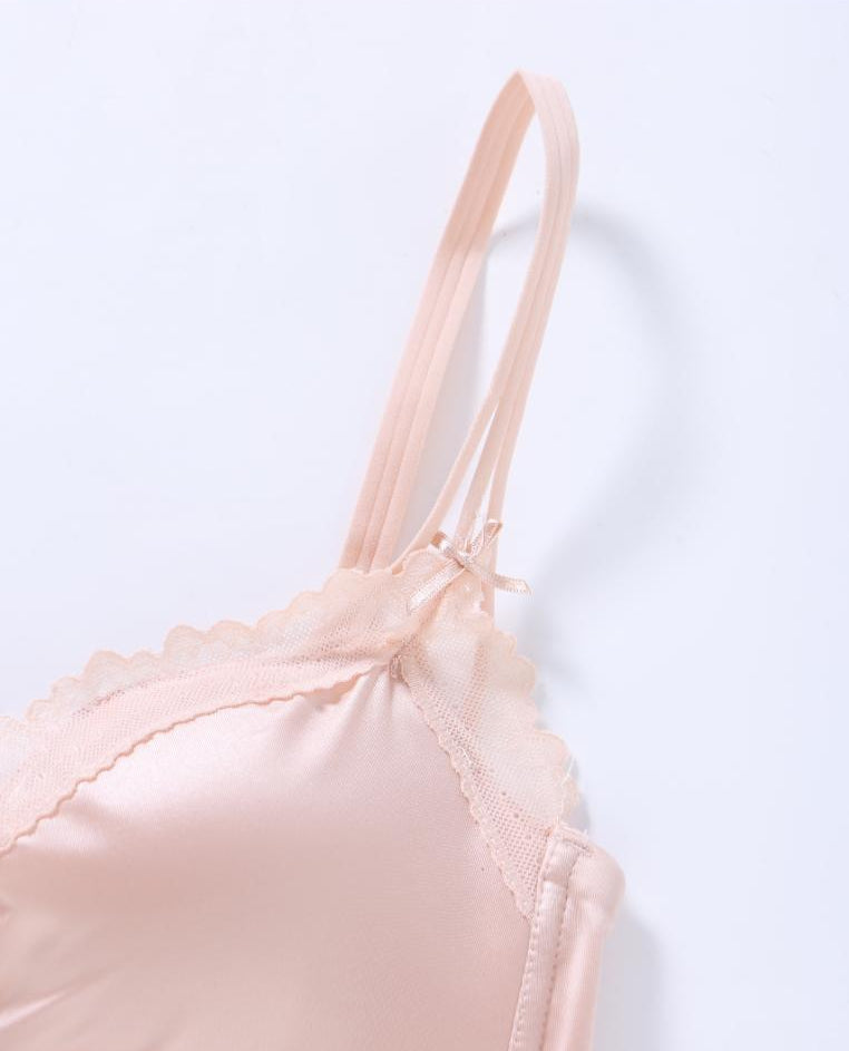 Lucille Satin Non Wired Push Up Bra