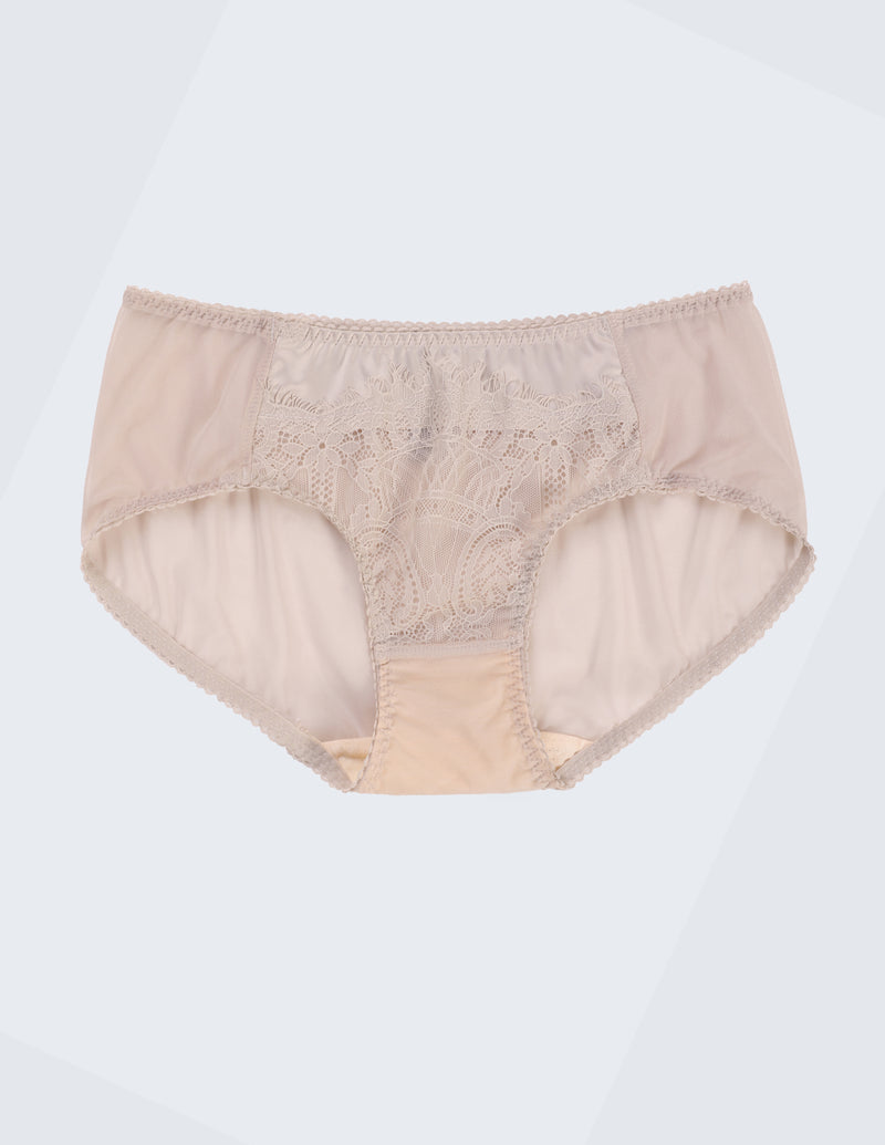 Cortney Sheer Soft Lace Satin Brief