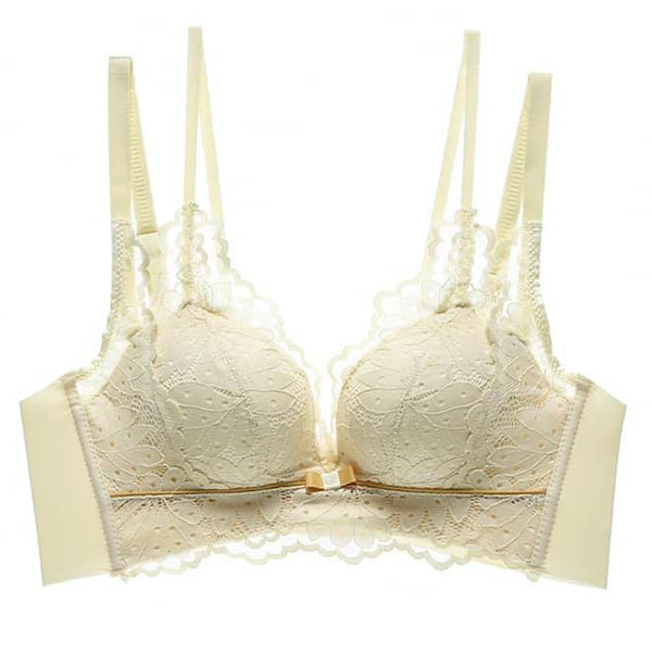 Deevaz non-wired Padded non wired full coverage bra in Yellow- Lace –